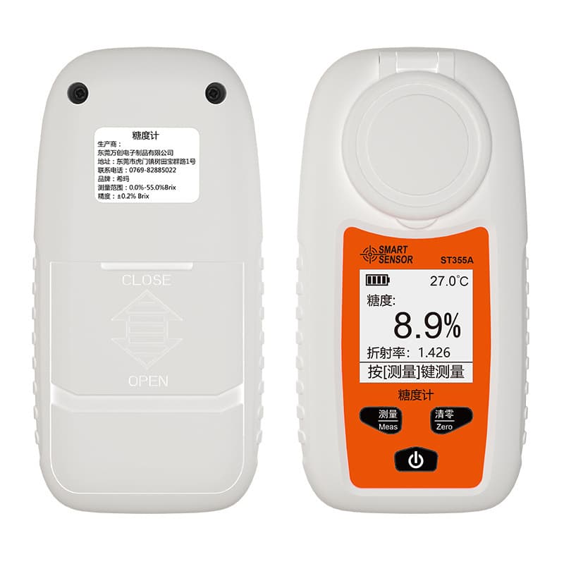 Refractometer, digital display fruit sugar meter, fruit juice and beverage sugar content and sweetness measuring instrument, sugar content detector.
