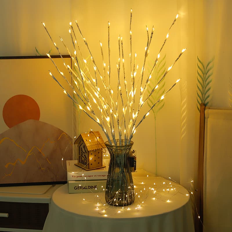 Factory direct new simulated illuminated birch branch lights, Nordic-style homestay room background decoration colored lights