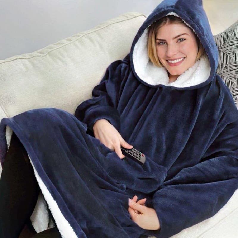 Solid Color Huggle Hoodie Europe and America Lazy Sweatshirt Homewear Unisex Blanket Sherpa Lazy Wear