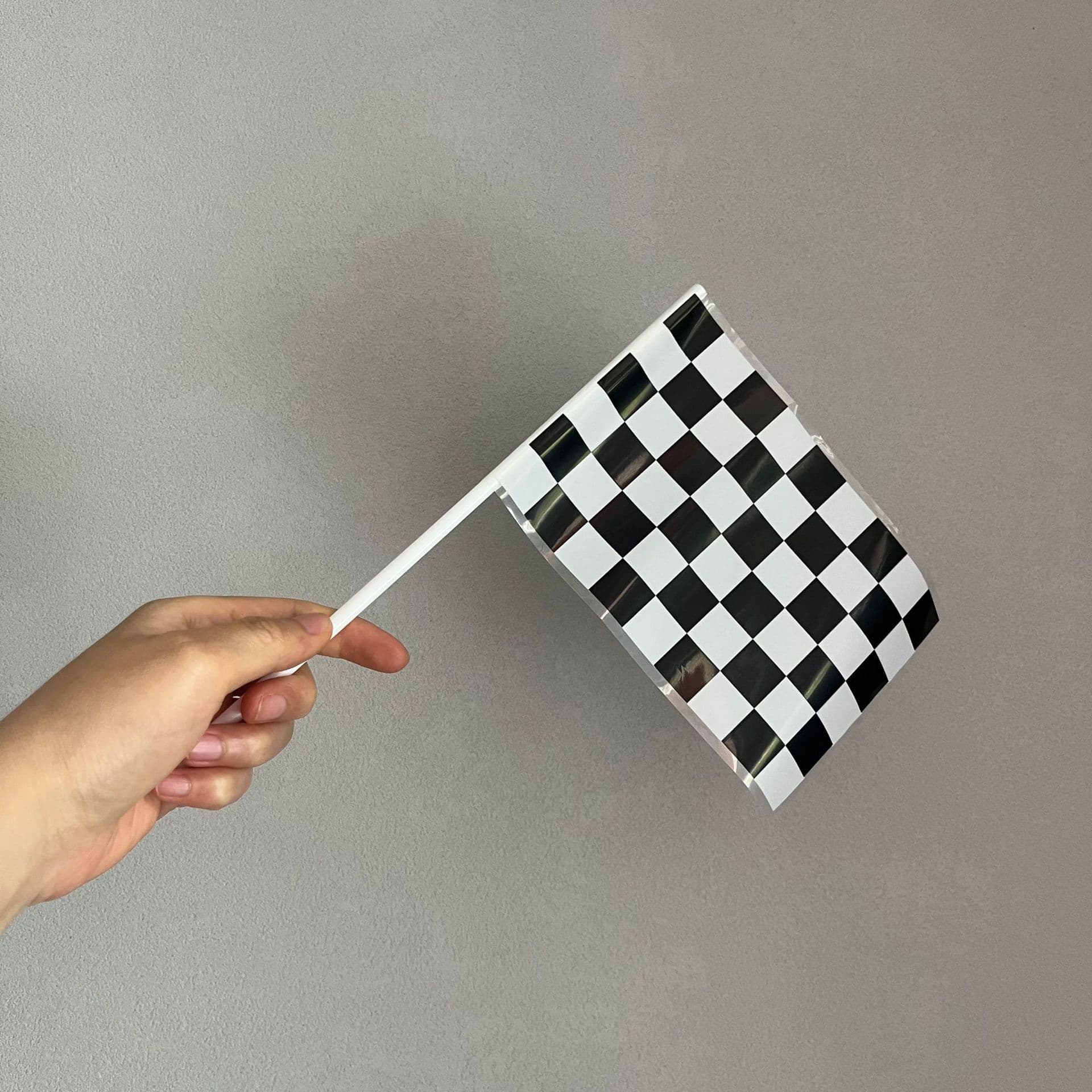 In Stock Cross-Border Black and White Checkered Racing Flag Hand Waving Flag Starting Flag