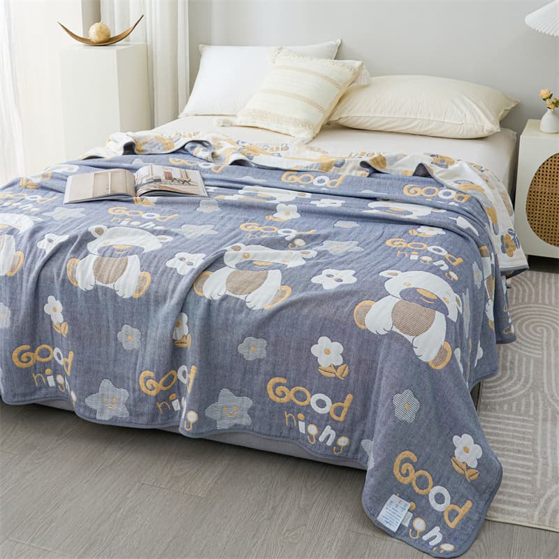 Six-layer washed color-woven gauze blanket, towel quilt cover blanket, pure cotton yarn cover, children's bed sheet, adult blanket