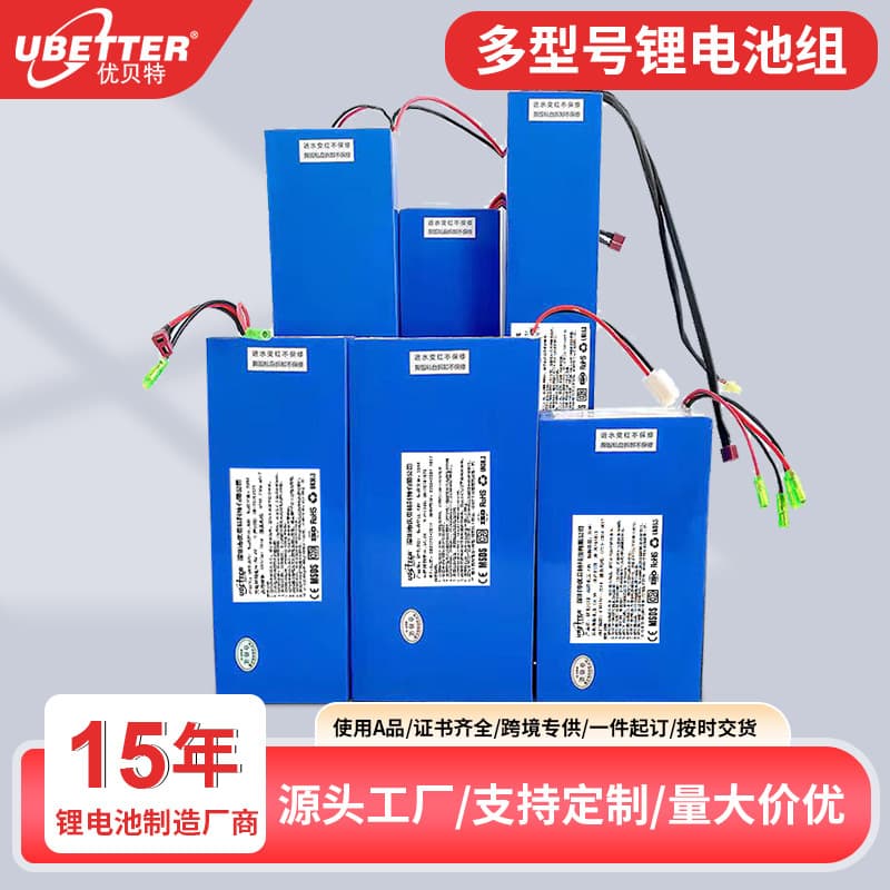 Custom 24V/36V/48V Scooter Electric Vehicle Power Battery Energy Storage High-Capacity Rechargeable Lithium Battery