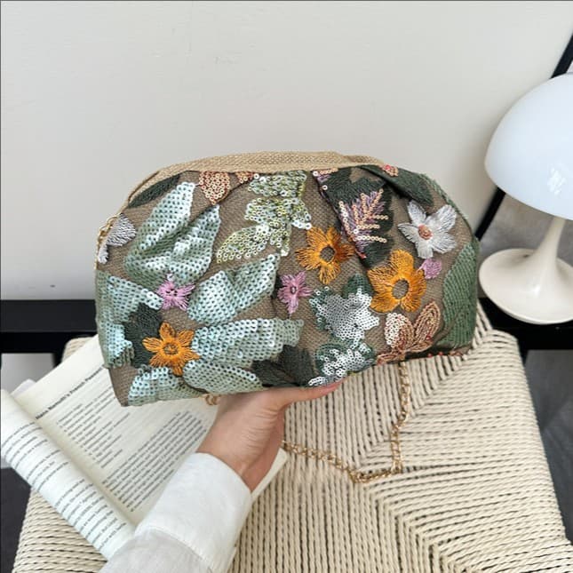 2026 New Fashion Sequin Texture New Chinese Style Personalized Trendy Design Dinner Chain One-Shoulder Crossbody Bag