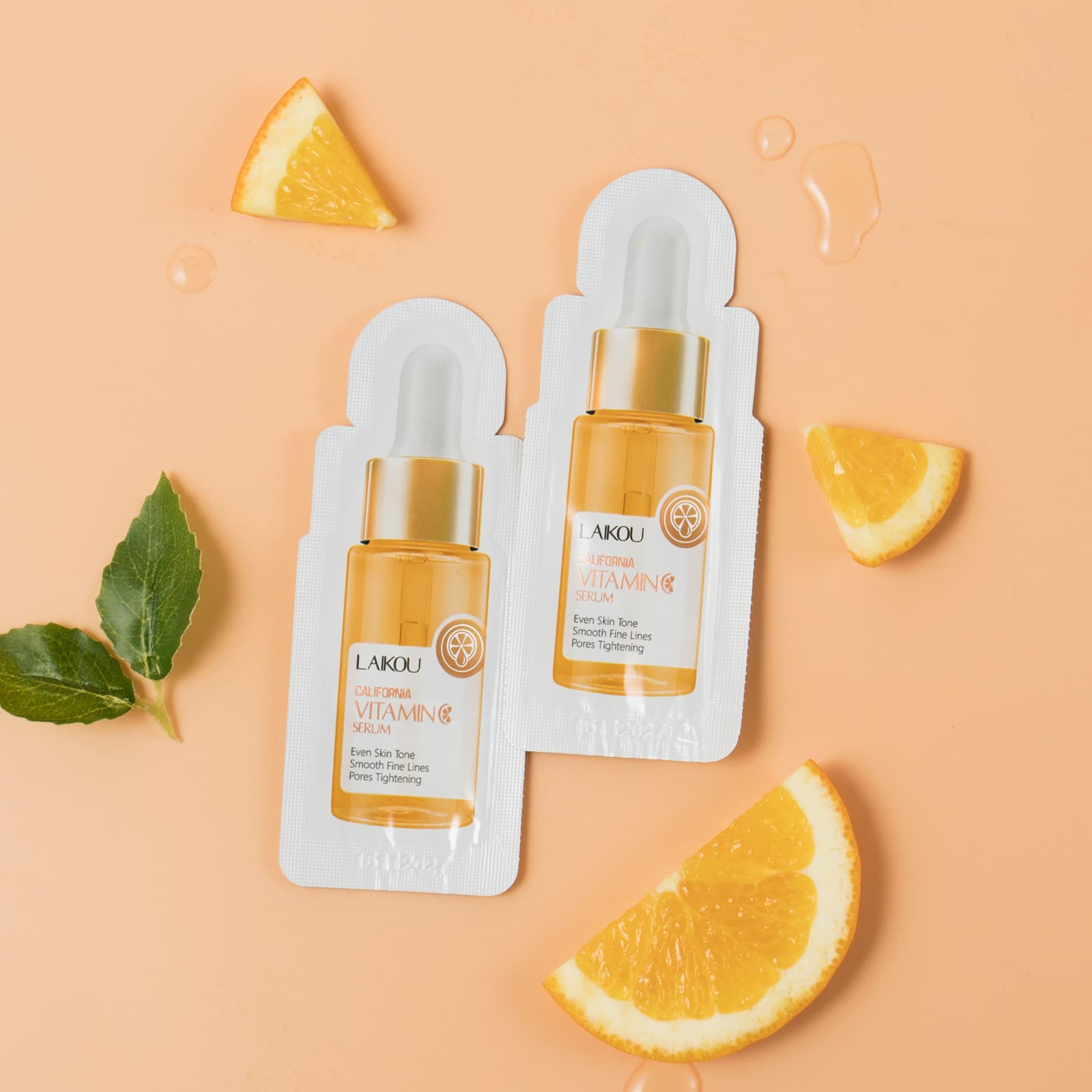 Cross-border Lecco Vitamin C Serum 1.5ml pouch, hydrating and moisturizing essence, cosmetic manufacturer wholesale.