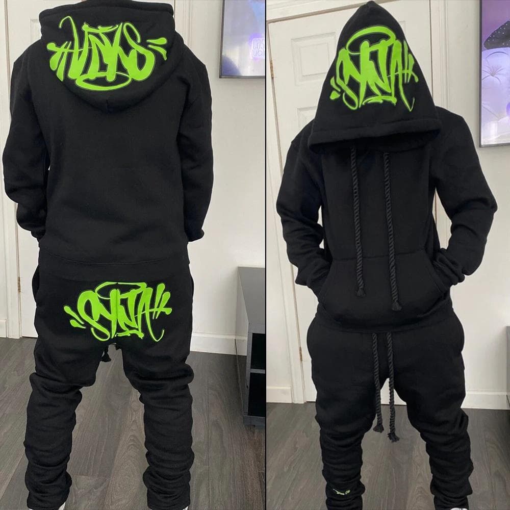 Sy-world Fashion Street Casual Sportswear Top and Pants Set Winter Cotton Hip Hop Unisex Hooded Sweatshirt Sportswear