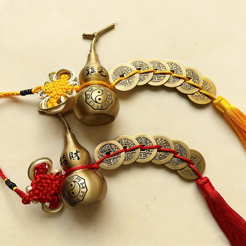 Manufacturer wholesale faucet opening copper gourd Five Emperors Money Six Emperors Liushun China Paired Door Window Pendant Decoration