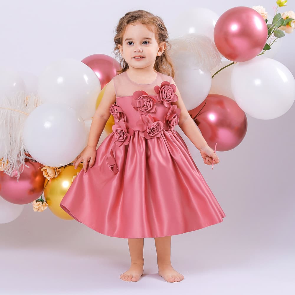 2024 New European Style Women's Baby Birthday Cake Smashing Princess Dress Toddler Girl Party Gown Bridesmaid Dress