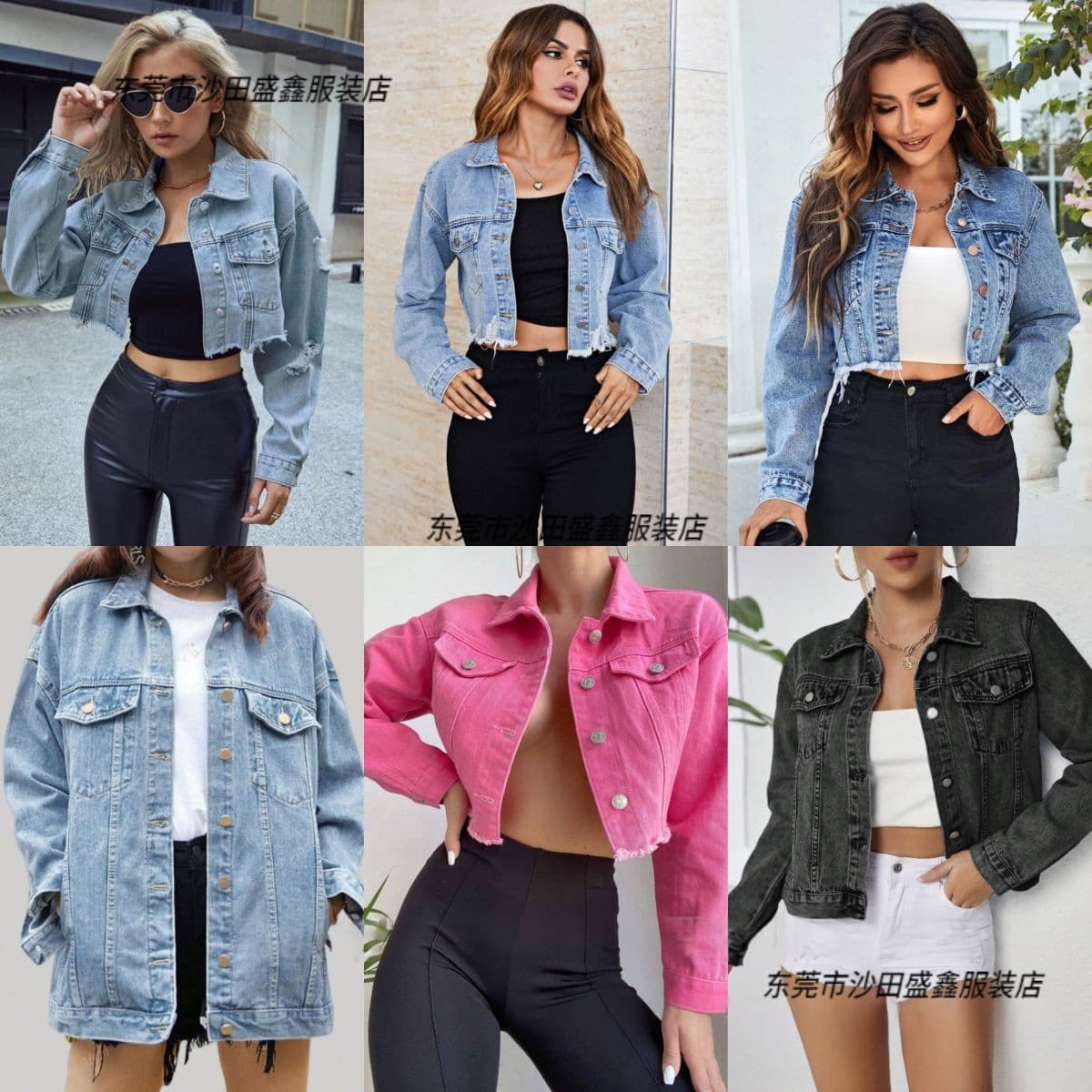 Shein Jacket Cross-Border Sexy Denim Jacket Women Loose European and American Casual Coat Women's Clothing Wholesale Source