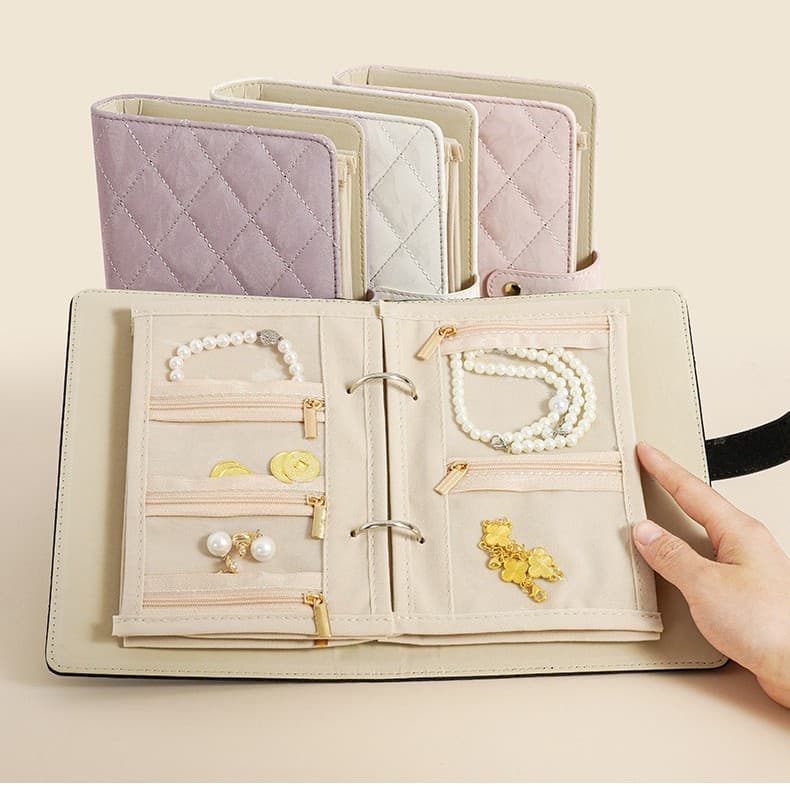 Photographable Jewelry Bag Compartment Gold Jewelry Storage Book Organizer Bag Anti-Tarnish Travel Storage Album Business Office