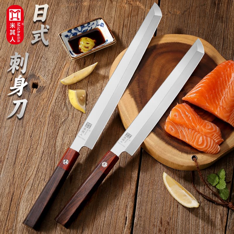 Sashimi Yanagiba Knife Japanese Cuisine Salmon Slicing Knife Sushi Making Professional Raw Fish Fillet Knife