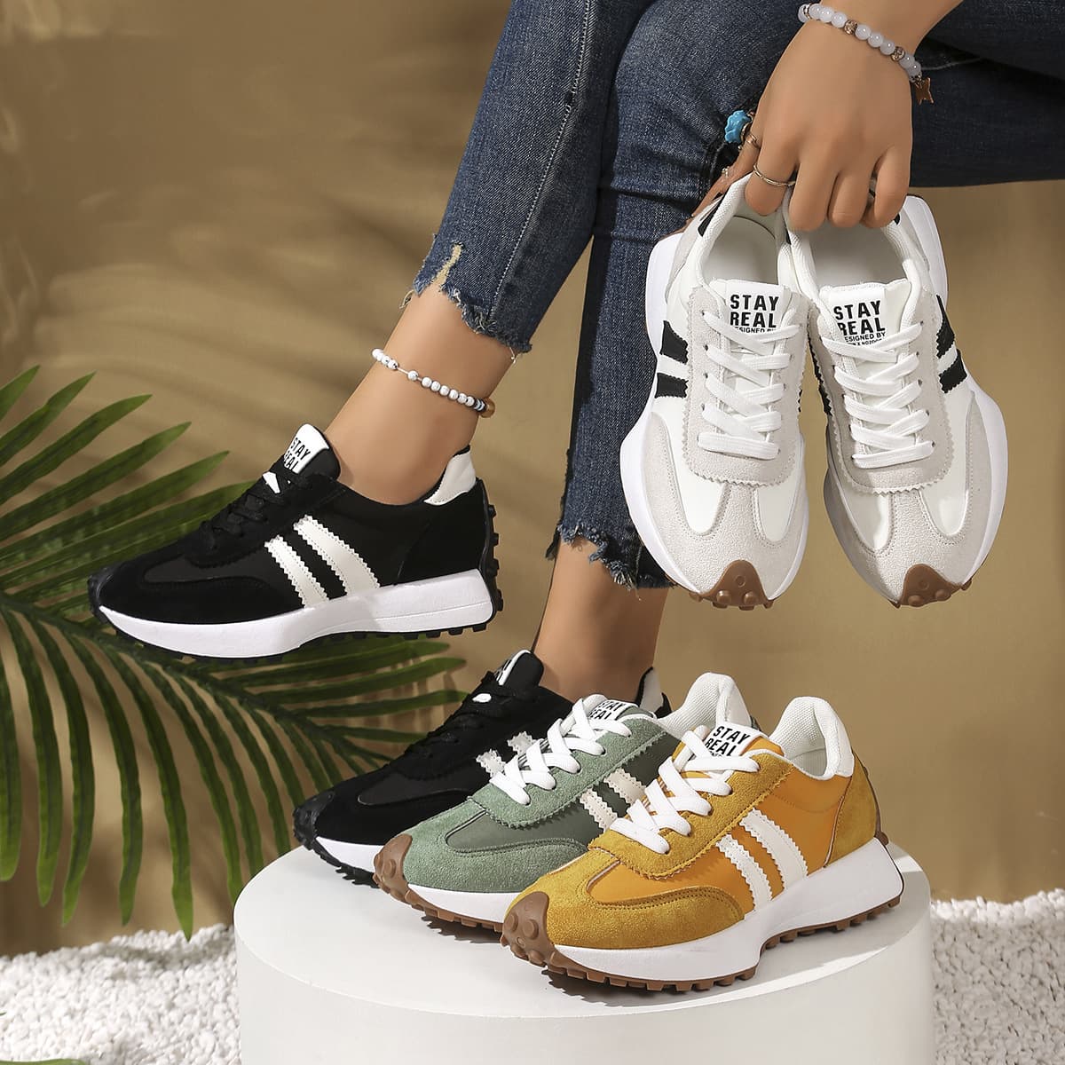 Plus-Size Slim-Fit Dad Shoes for Women, 2026 Spring/Summer New Trendy Thick-Soled Student Casual Sneakers, Sports Shoes for Women