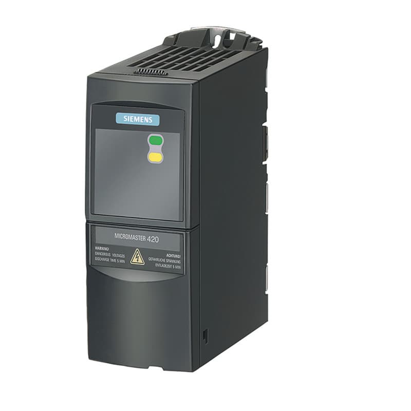 The 6SE6420-2AB13-7AA1MM420 frequency inverter (0.37kW) is equipped with a Class A filter and operates on 200-240V.