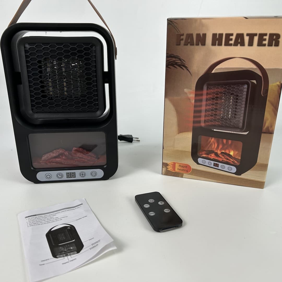 Cross-border Simulated Flame Heater Electric Heating Household Bathroom Heater Fireplace Bedroom Electric Fireplace Hot Air Blower