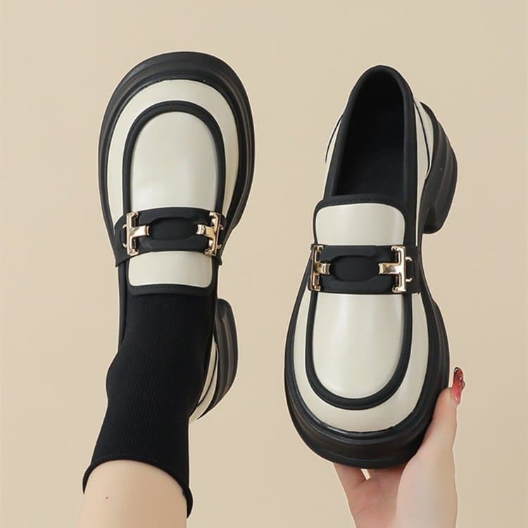 2025 New Mary Jane Loafers for Women, Casual Student Shoes, Black Shoes for Women, British Style Thick-Soled Small Leather Shoes