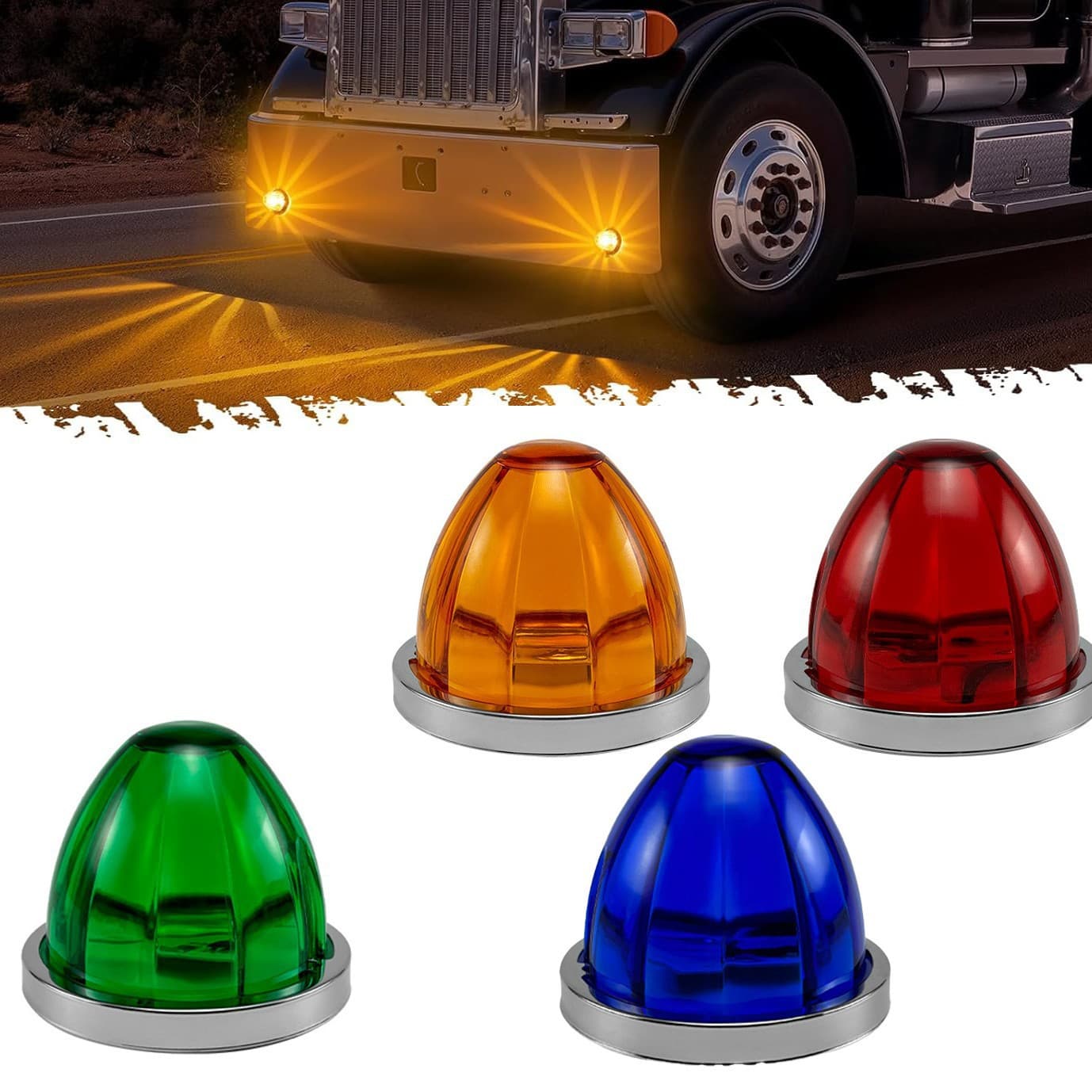 Truck Watermelon Light Flashing Side Light LED Marine Signal Light Truck Side Marker Light LED Clearance Light Side Light