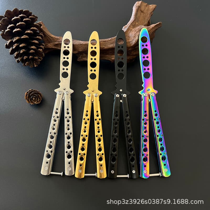 Factory Wholesale Y46 Butterfly Training Flipper Knife Practice Comb Flipper Practice Tool Unsharpened Practice Butterfly Knife