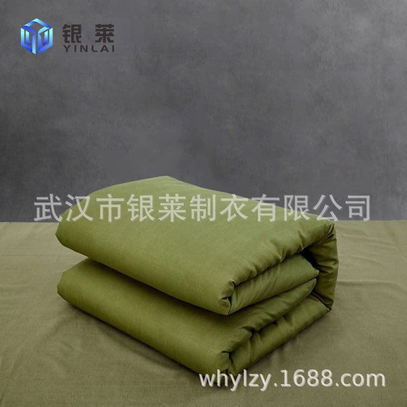 Yinlai cotton quilts for hotels, apartments, military green bedding, pure cotton factory direct sales in stock.