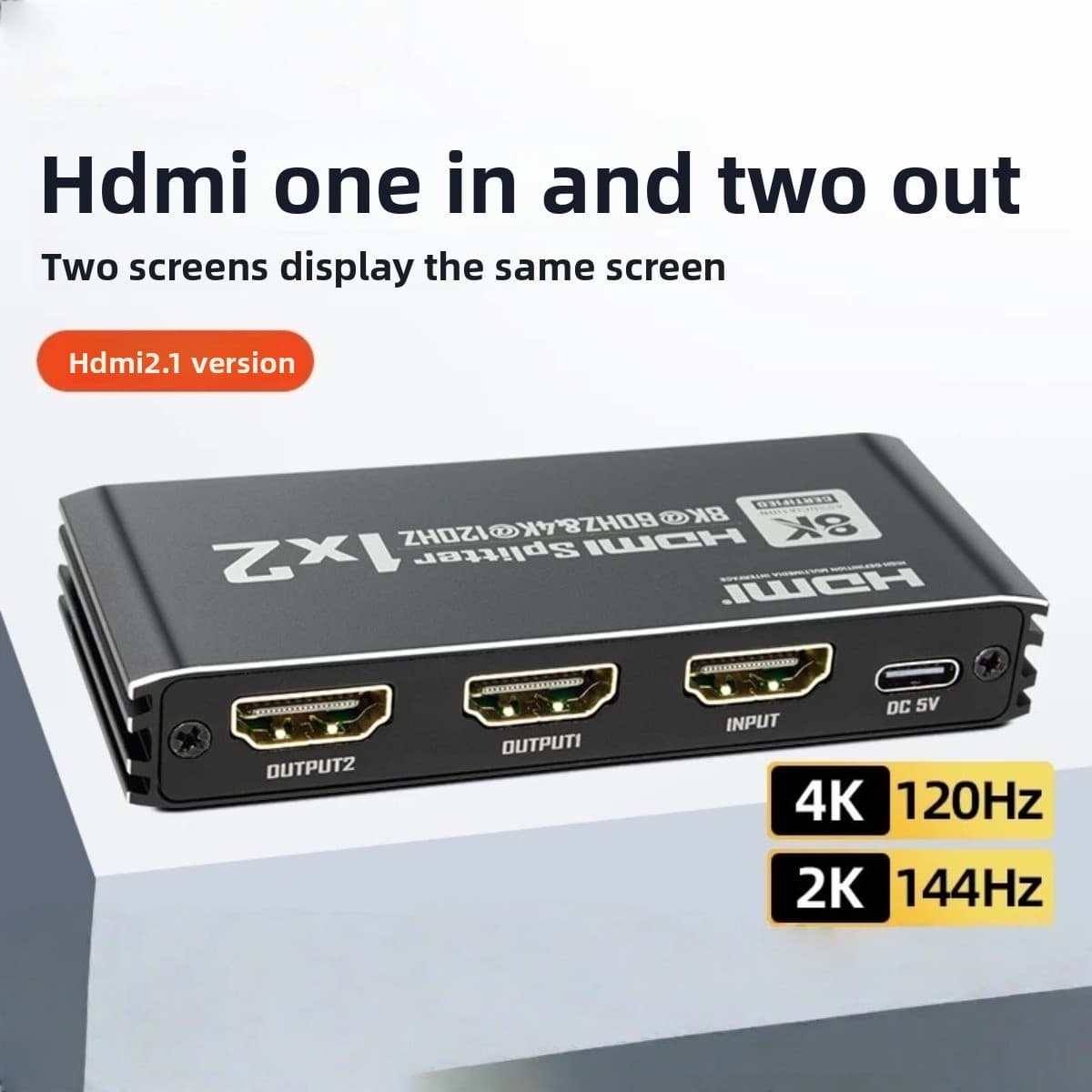 8K HDMI Splitter 1x2 8K 1 Input 2 Output HDMI Splitter 1 to 2 HDMI Splitter