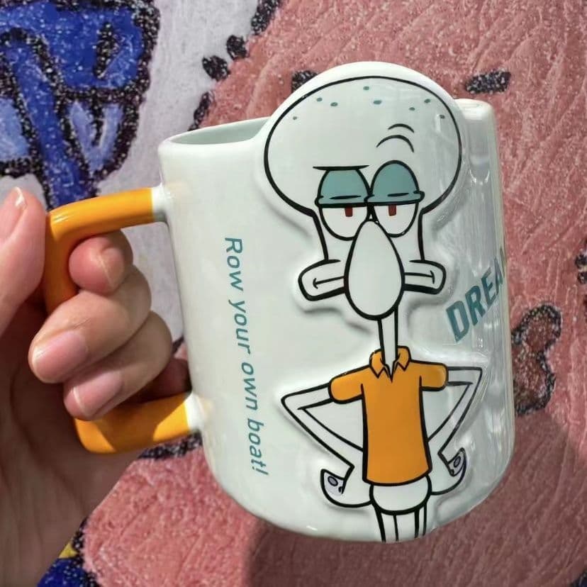 Cute SpongeBob Mug Patrick Star Boyfriend Girlfriend High-Appearance Meaningful Gift Water Cup Birthday Gift