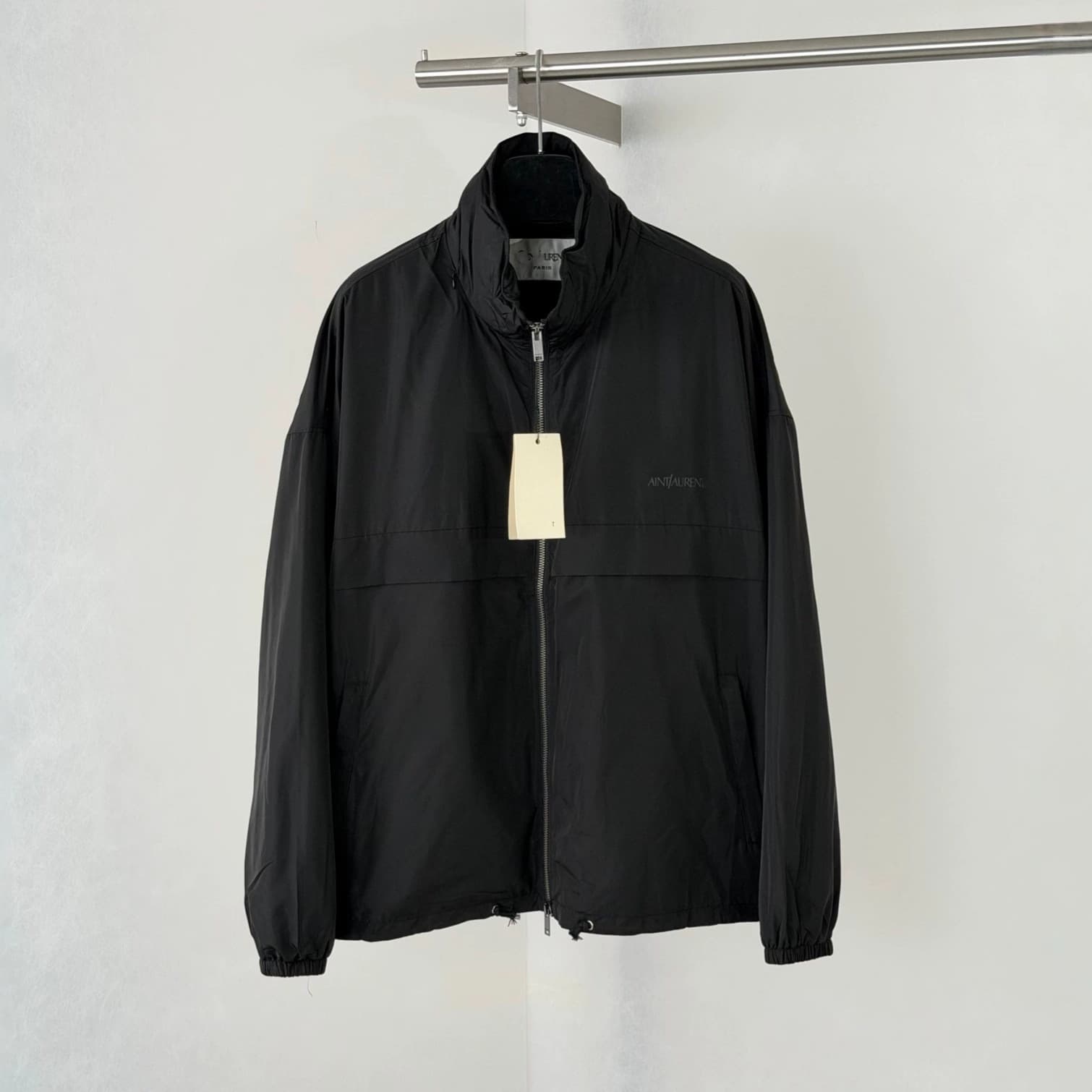 Correct version of 26FW Saint Luo's new autumn and winter YSL stand-up collar dark pattern small print zipper jacket men's and women's jacket