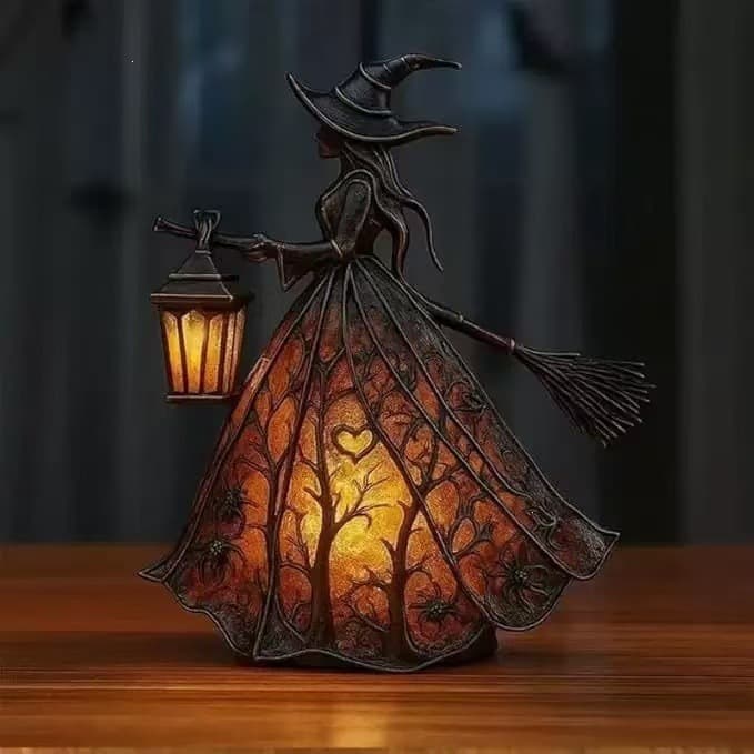 Cross-border New Halloween Witch Lamp Witch Light Halloween Decoration Ornament Witch Desktop Table Lamp