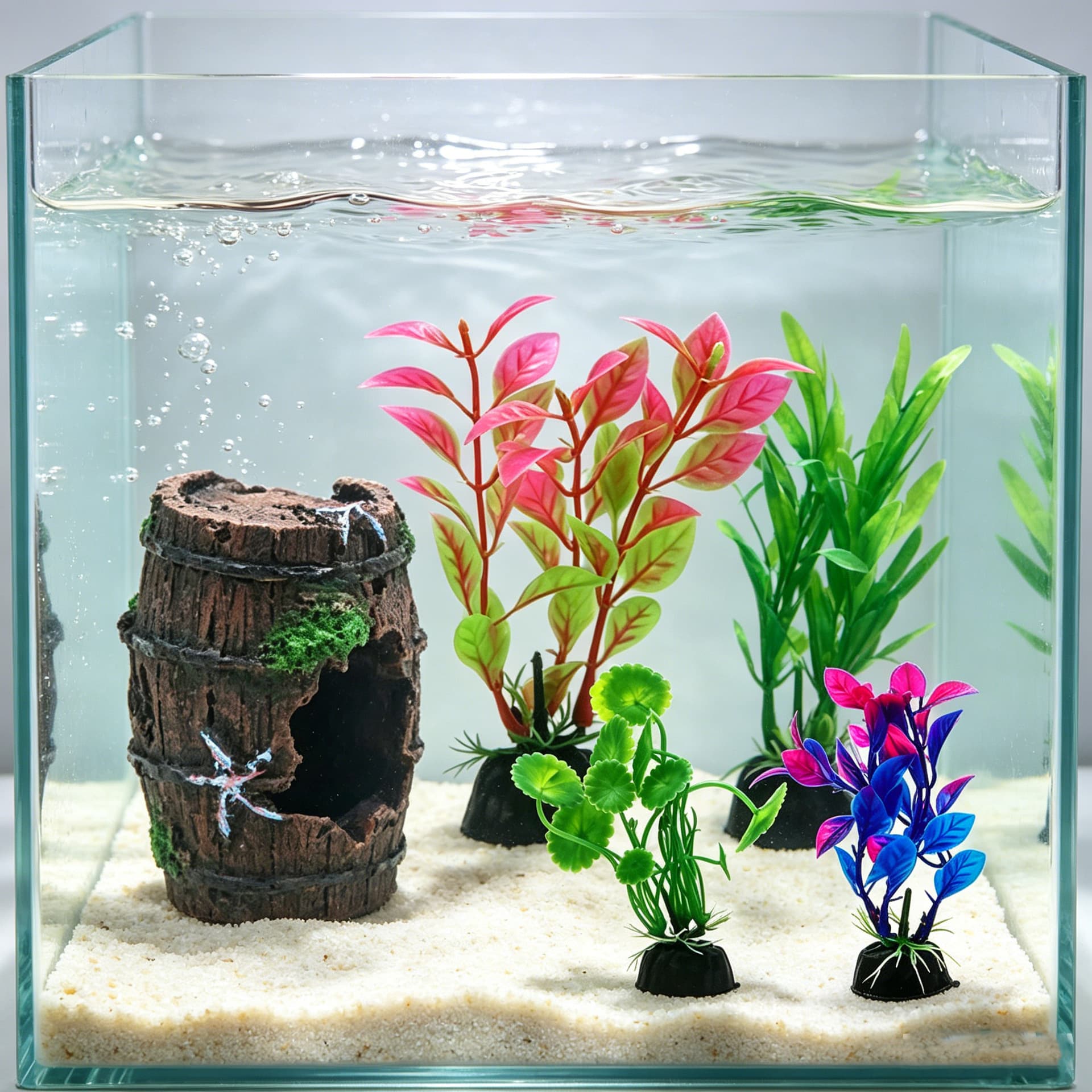 Desktop Aquarium Landscape Kit, Artificial Water Plants, Low-Maintenance Decoration Ornaments, Small Fish Tank Hideout for Fish and Shrimp