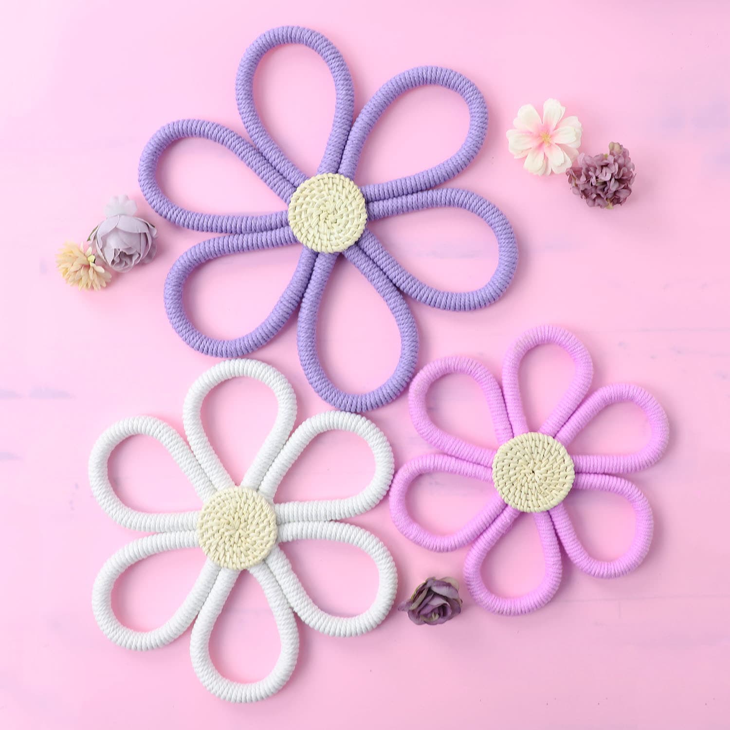 Nordic Bohemian Woven Daisy Flower Wall Decor Home Decoration Children's Room Nursery Wall Art