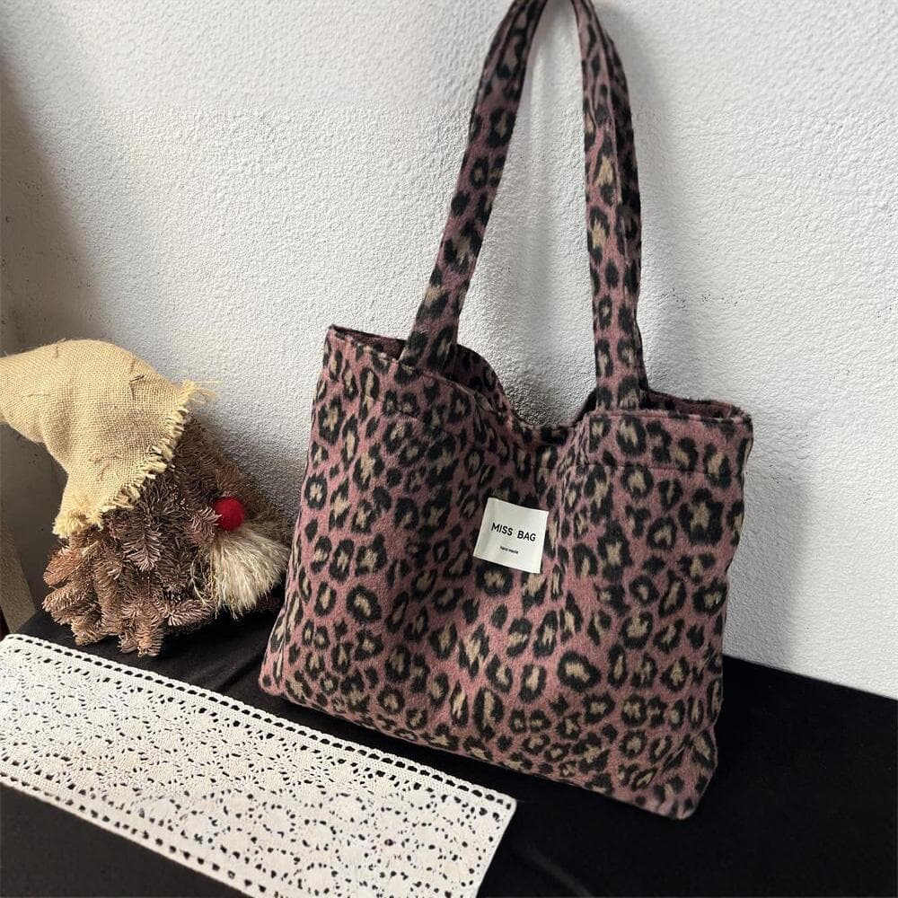 Korean Style Simple Commuter Canvas Bag Women's Handbag Printed Shoulder Bag Hong Kong Style Retro Canvas Large Cloth Bag for Students