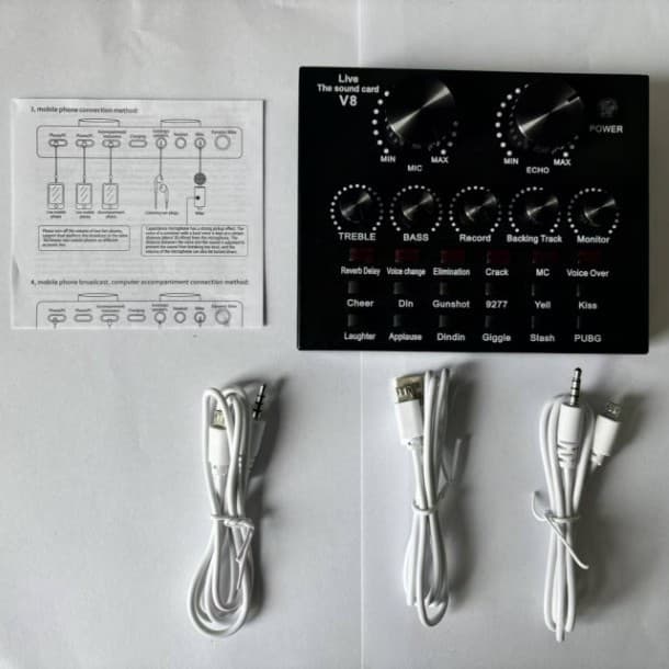 V8 English Export Sound Card for Mobile Karaoke and Kuaishou Live Streaming
