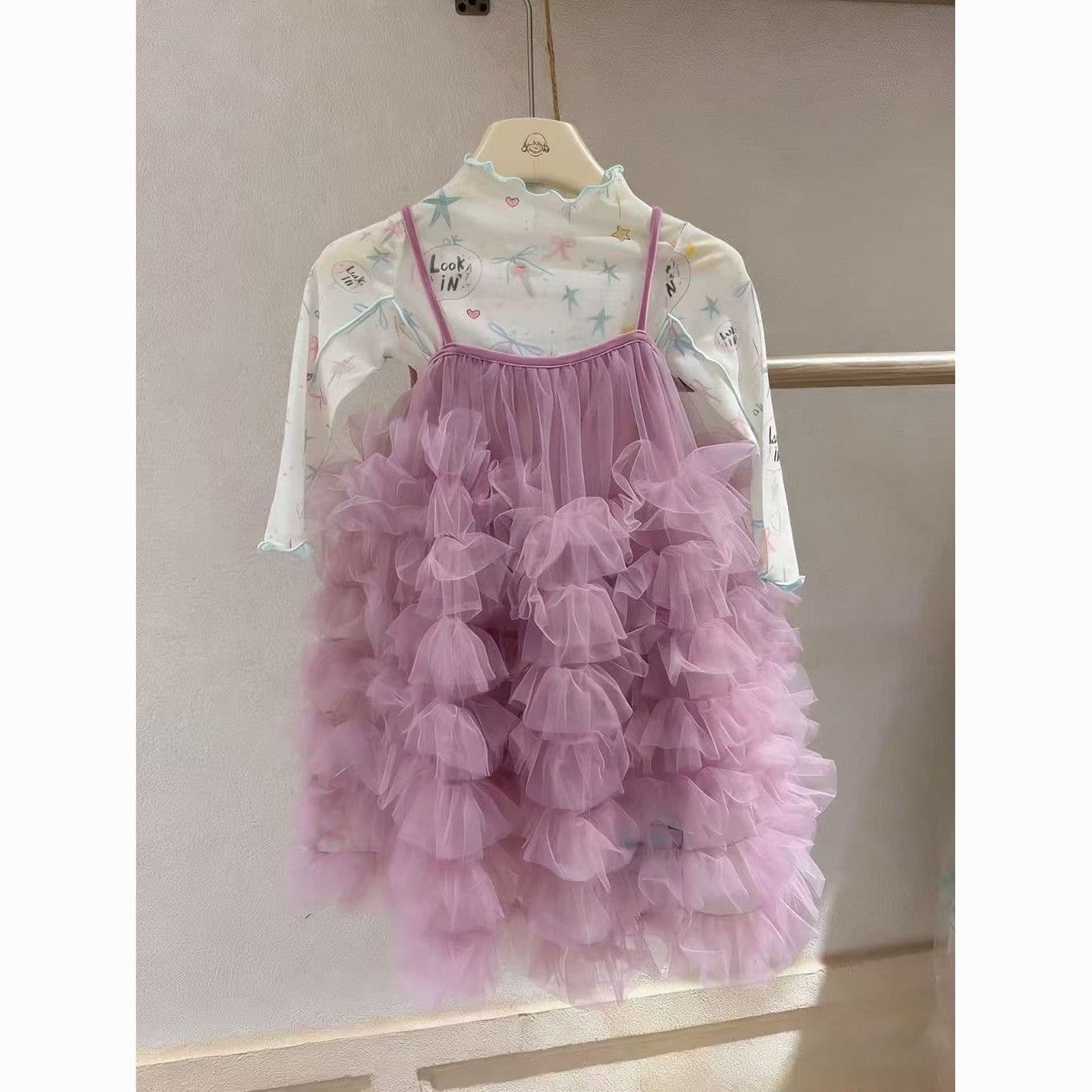 Girls Dress Summer 2026 New Children's Sweet Mesh Puff Suspender Dress Baby Girl's Versatile Princess Dress