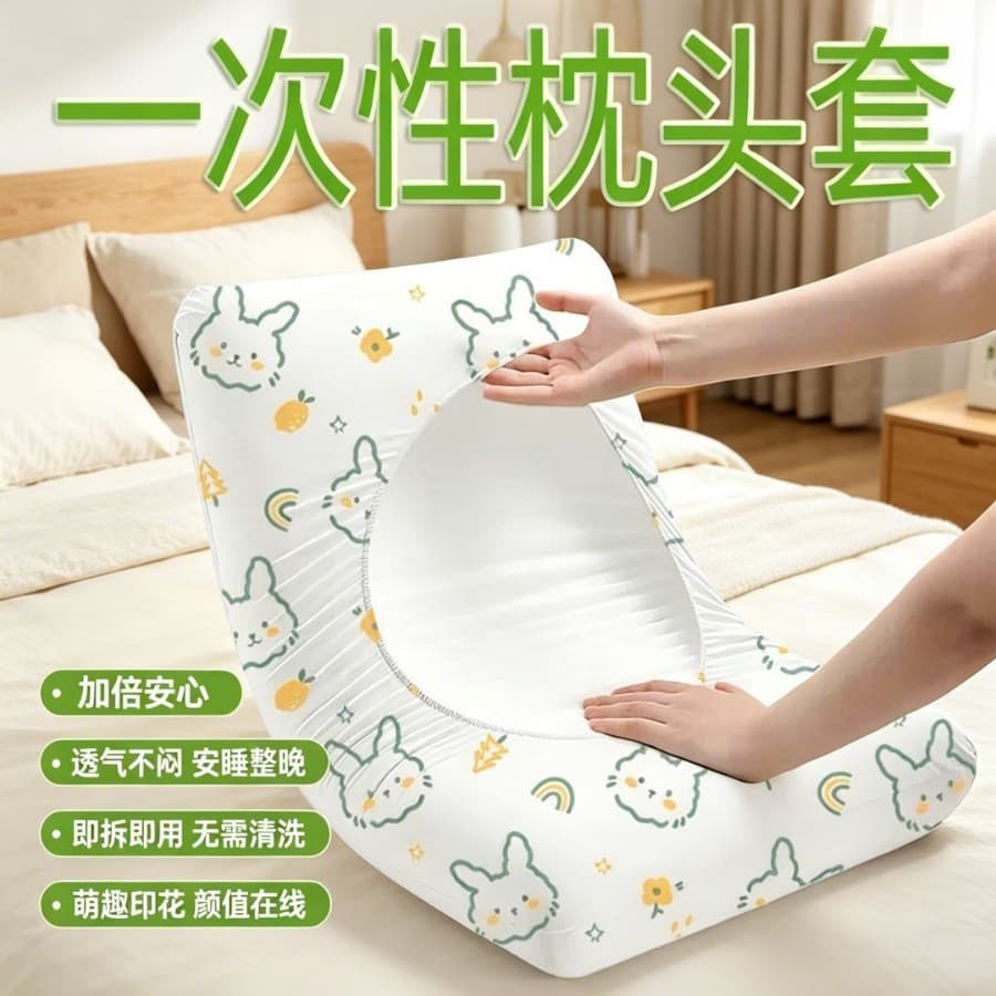Disposable Pillowcase for Travel, Hotel Use, Thickened Dirt-Proof Pillow Cover for Train Sleeper, Single Bed, Pillow Towel Supplies