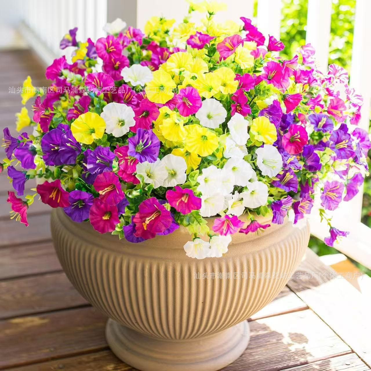 Amazon's best-selling 7-pronged eucalyptus morning glory simulation artificial morning glory outdoor home garden decoration
