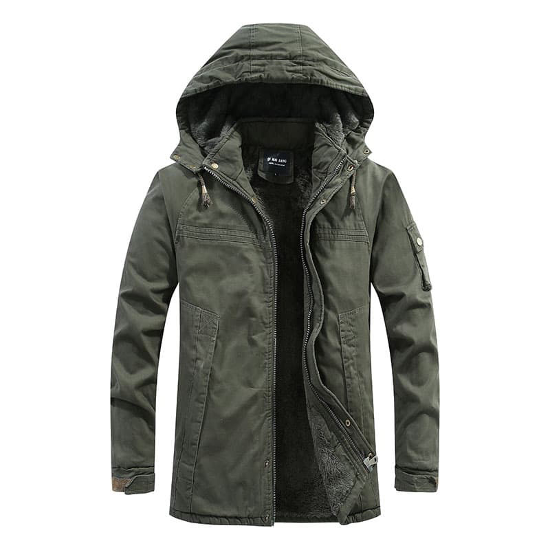 2019 New Winter Youth Cotton Coat Men's Mid-Length Slim Fit Washed Cotton Jacket Thick Outerwear Quilted Trendy Workwear