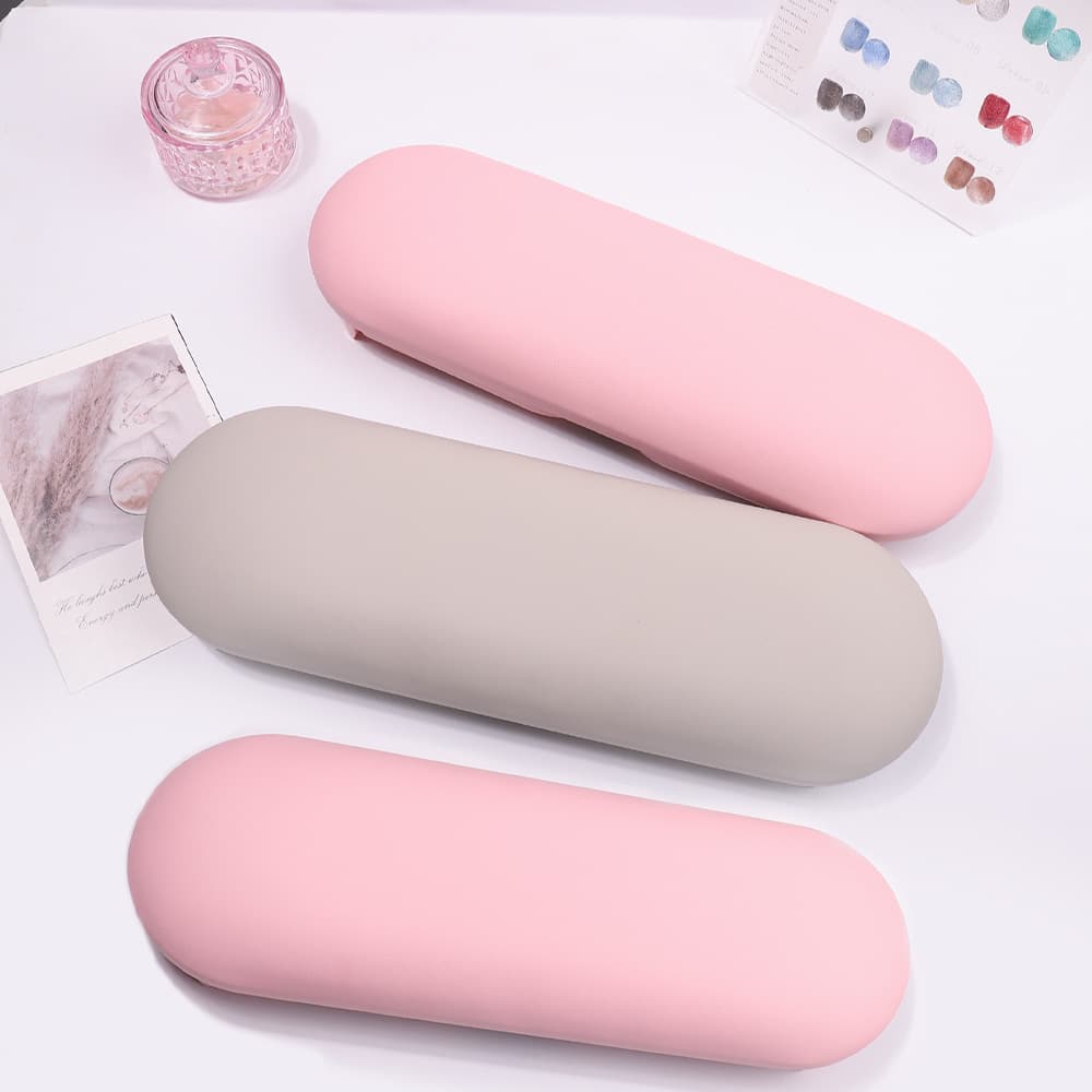 Cross-border Ins Style Russian Nail Hand Pillow Set, Luxury Pink Gray Nail Cushion Hand Pillow, Stain-resistant Hand Pad for Nail Salons