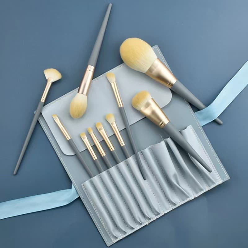 Morandi 12-Piece Makeup Brush Set for Foundation, Eyeshadow, Powder, Blush, Concealer - Animal Hair