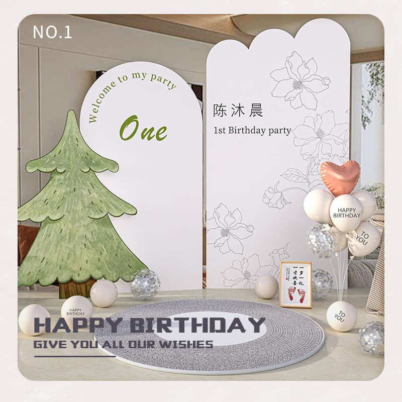 Baby's First Birthday Party Decoration Scene for Boys and Girls, Customized KT Board Background Wall Decoration Korean Style