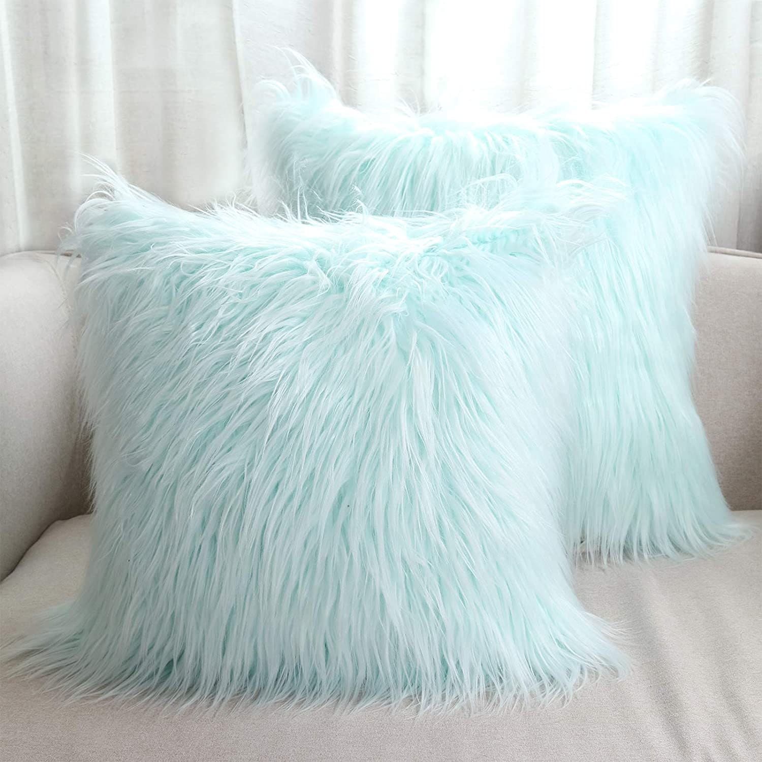Plush cushion pillow cover, imitation beach wool cushion cover, living room sofa pillow cover, home light luxury style