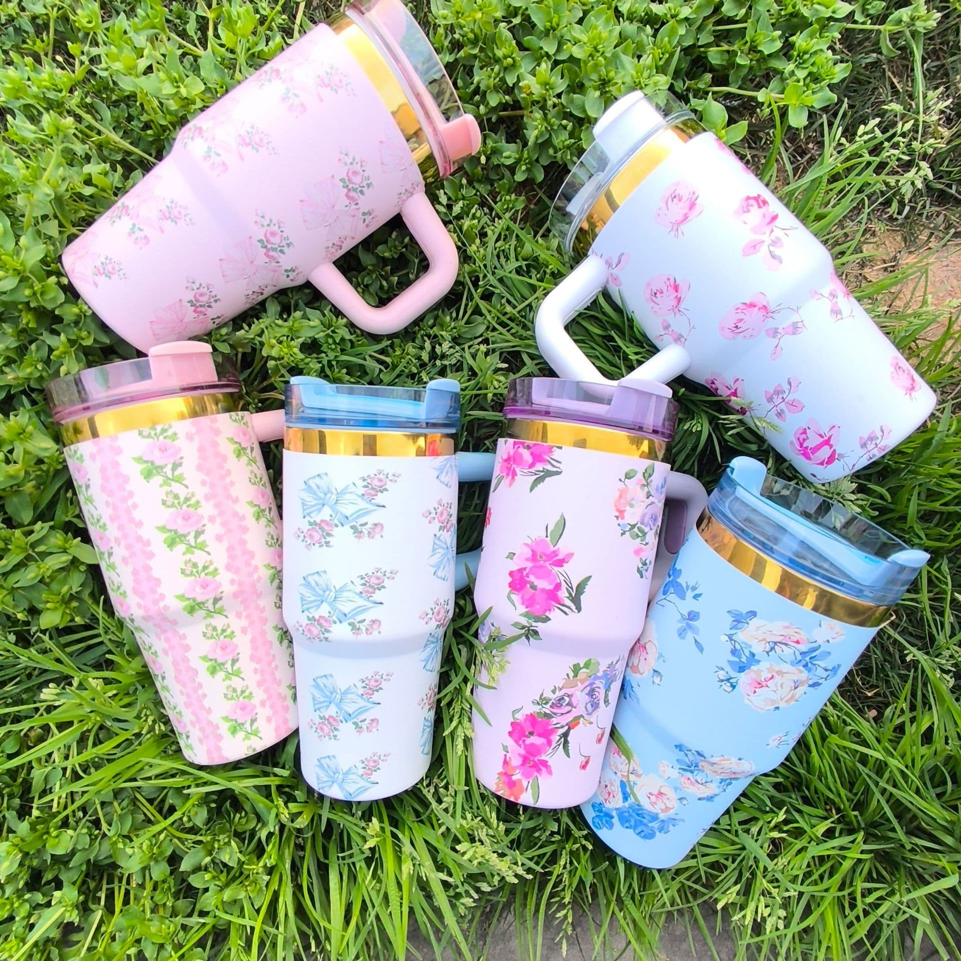 Stanley-style 2nd Gen Cross-border Insulated Tumbler Mini Car Handle Cup with Straw