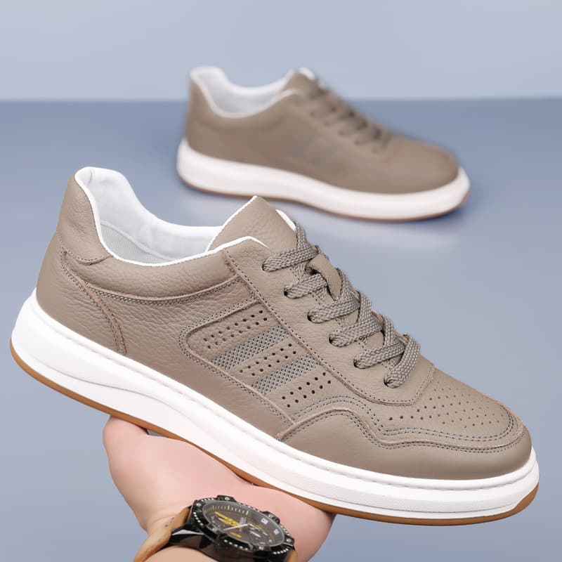 New Summer Men's Sandals Genuine Leather Top Layer Cowhide Casual Leather Shoes Hollow Breathable