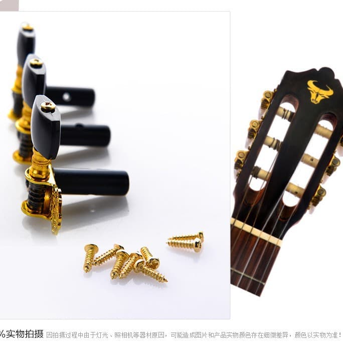 Alice AOS-020B Classical Guitar Tuning Pegs, Two-Row Classical Guitar Machine Heads