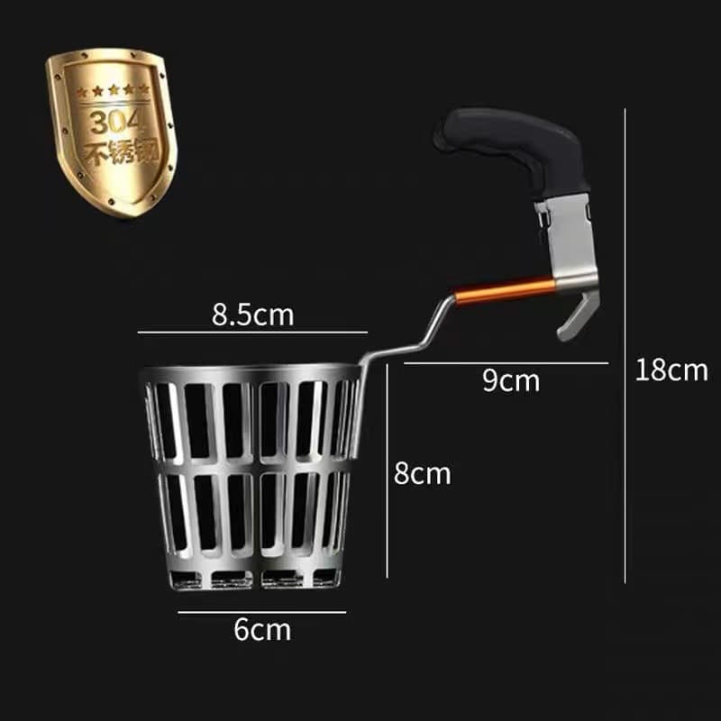 Commercial 304 stainless steel hot pot shabu-shabu funnel opening and closing type thickening Internet celebrity boiling brain artifact hook colander