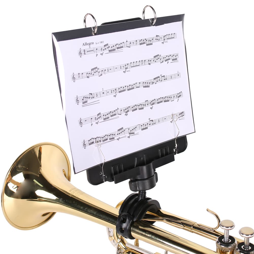 Trumpet Lyre Black Trumpet Music Sheet Holder Brass Instrument Sheet Music Stand Plastic Portable Trumpet Lyre