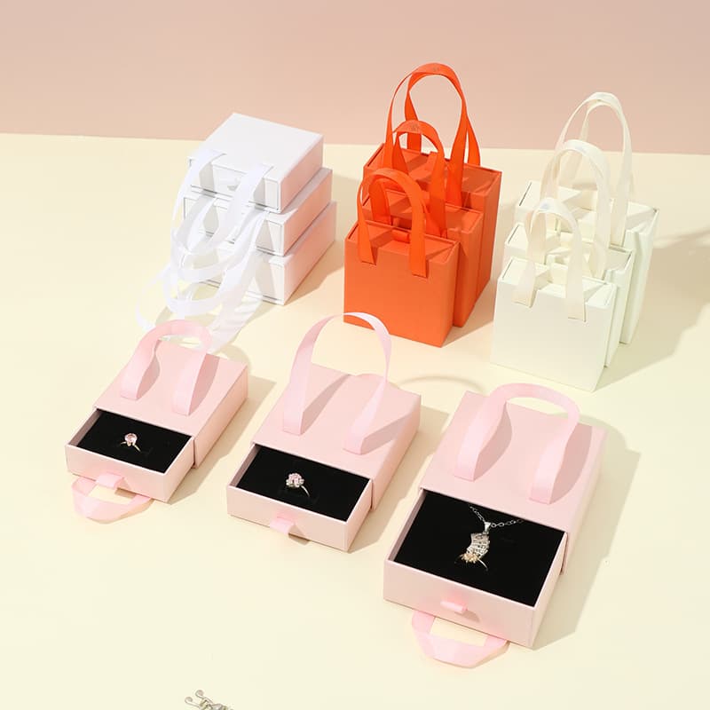 Portable Jewelry Box with Drawer for Necklaces, Bracelets, Rings, and Jewelry Accessories, Cross-Border Paper Gift Packaging Box in Stock