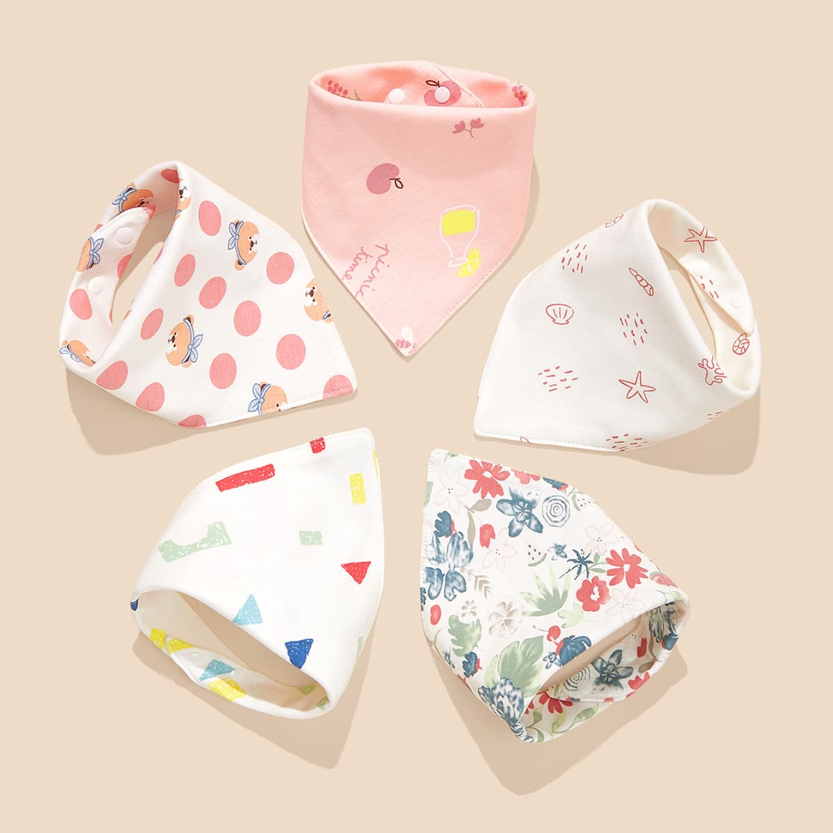 Cotton Baby Triangle Bib, Infant Drool Bib, Newborn Bib, Baby Triangle Bib, Baby Supplies