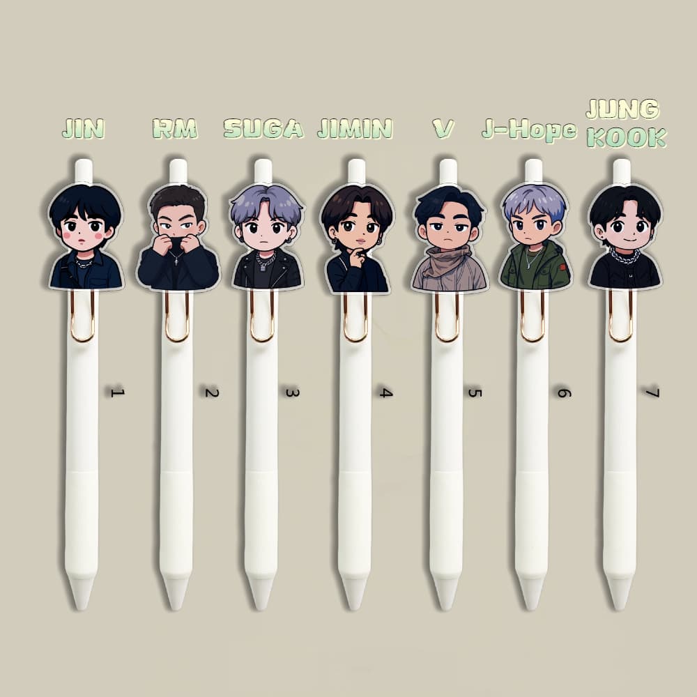 BTS member Kim Taehyung JUNG KOOK Kim Seokjin SUGA press gel pen signature pen 305