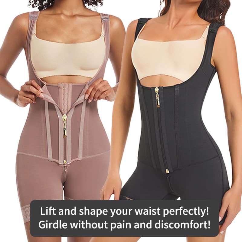 Cross-Border Shapewear Double-Layer Zipper European and American Special Butt-Lifting and Tummy-Tightening Pants Women's Button-Down Tight-Fitting One-Piece Corset