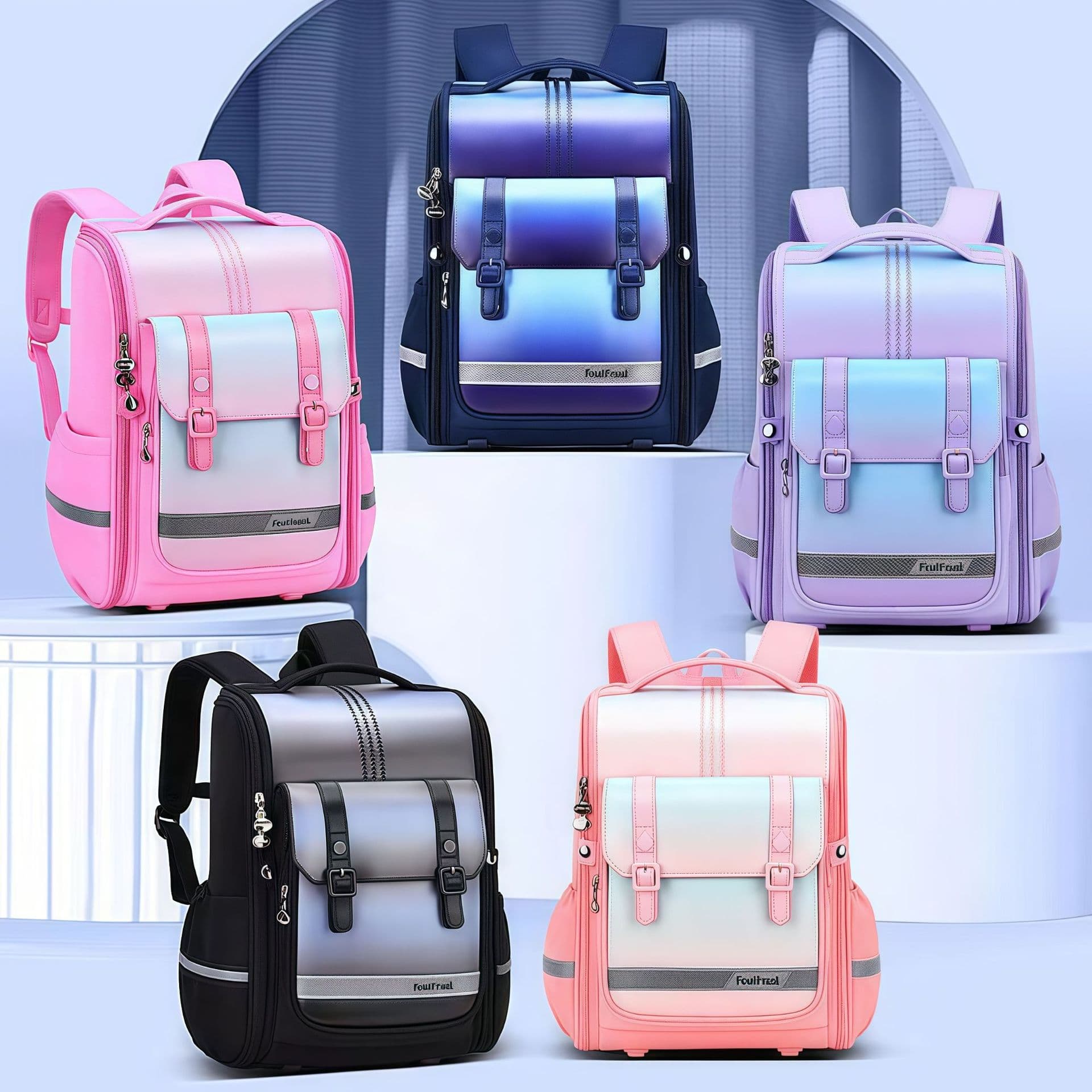 Schoolbag wholesale new Internet celebrity gradient schoolbag for men and women in grades 1-3-6, spine protection and burden reduction for children, large capacity shoulders