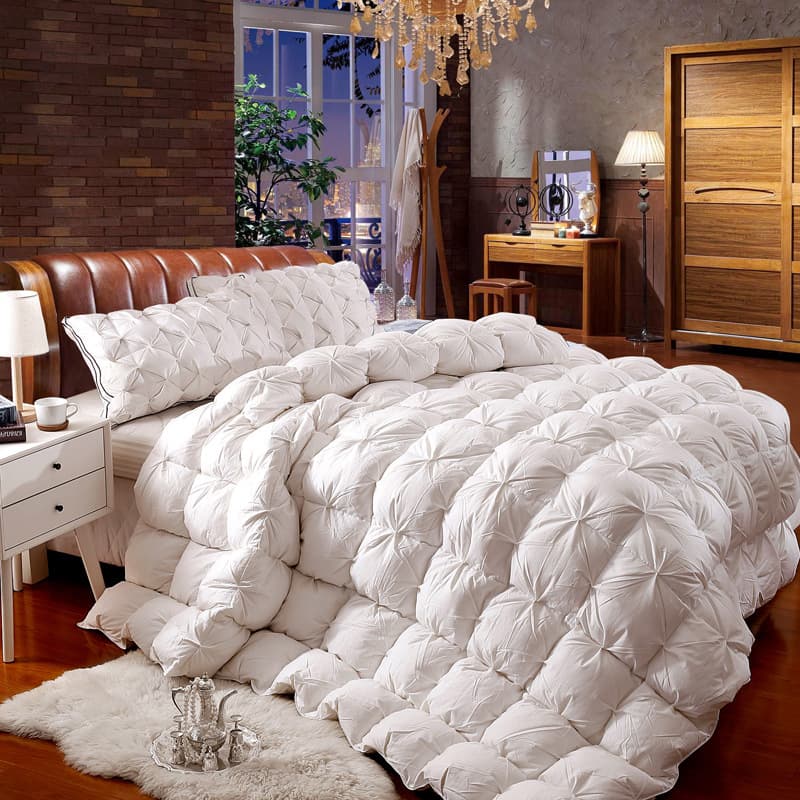 Mercury Home Textiles 100S All-Cotton Down Comforter, 95% White Goose Down, Pure Cotton Double-Layer Extra Warm Spring/Autumn/Winter Duvet