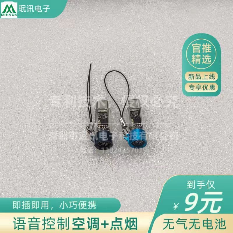 Type-C Power Bank Mini Cigarette Lighter - Wireless Portable Voice Smart Remote Control Air Conditioner Companion Lighter