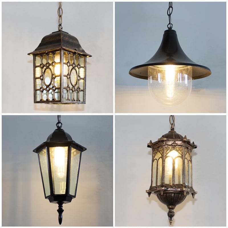 Wholesale outdoor waterproof lights, retro courtyard lamps for passageways, entrances, balconies, gardens, and pergola hanging lights